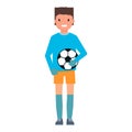 Goalkeeper take ball icon, flat style