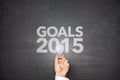 Goals 2015 on blackboard Royalty Free Stock Photo