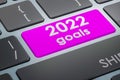 2022 goals button on keyboard, 3D rendering Royalty Free Stock Photo