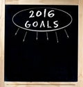 Goals 2016 Chalkboard Resolutions New Year Isolated Royalty Free Stock Photo