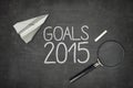 Goals 2015 concept on black blackboard with empty Royalty Free Stock Photo