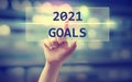 2021 Goals concept with hand Royalty Free Stock Photo