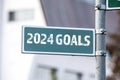 2024 Goals Concept. Road sign with text Royalty Free Stock Photo