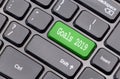 Goals 2019 on green enter key, of a black keyboard. Royalty Free Stock Photo
