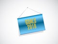 goals 2018 hanging sign illustration design