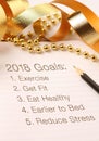 Goals 2018 list with decoration.