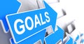 Goals - Message on the Blue Pointer. 3D. Royalty Free Stock Photo