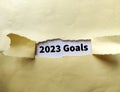 2023 GOALS message written under torn brown paper Royalty Free Stock Photo