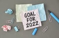 2022 goals, New year resolution. Text 2022 goals Royalty Free Stock Photo