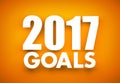 Goals in new year 2017 - word hanging on orange background