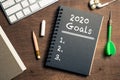 2020 Goals on the Desk Royalty Free Stock Photo