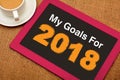 Goals and Plans for 2018 New Year Resolution concept Royalty Free Stock Photo