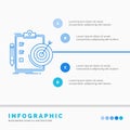 goals, report, analytics, target, achievement Infographics Template for Website and Presentation. Line Blue icon infographic style