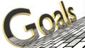 Goals sign in gold and glossy letters Royalty Free Stock Photo