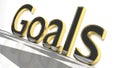 Goals sign in gold and glossy letters