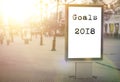 Goals 2018 text Royalty Free Stock Photo