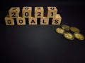 2021 GOALS text on wooden blocks with dark background. Business Concept. Stock photo. Royalty Free Stock Photo