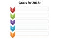 Goals title on colorful charts on white background