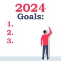 Goals 2024. To do list for next year. Vector illustration flat design.