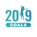 2019 Goals Vector graphic with the year 2019 and artistically st Royalty Free Stock Photo