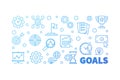 Goals vector outline blue banner on white background Royalty Free Stock Photo