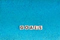 Goals word on stone