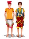 Goan wedding couple in traditional costume of Goa, India Royalty Free Stock Photo