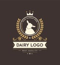 Goat Badge Logo with Crown