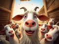 Goat barn selfies