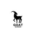 Goat black mountain silhouette logo icon designs vector Royalty Free Stock Photo