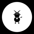 Goat cartoon simple silhouette black icon eps10