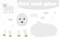 Goat in cartoon style, education game for the development of preschool children, use scissors and glue to create the