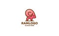 Ram Sheep Logo. This is cute ram is one of the sheep species.