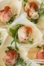 Goat cheese wrapped in bacon Royalty Free Stock Photo