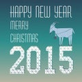 Goat Christmas greeting card with figures