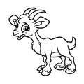 Goat coloring page animal cartoon