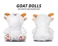 Goat dolls isolated on white background. Blank face for your design