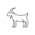 Goat farm animal linear icon