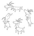 Goat figures on white background.