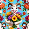 Goat floral arrangement flower garden shop design