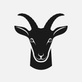 Goat head black silhouette. Farm animal icon Royalty Free Stock Photo