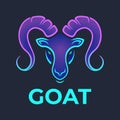 goat head flat minimalist logo