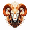 Aries Zodiac Sign Illustration: Striking Symmetrical Patterns In Hyper-realistic Style Royalty Free Stock Photo