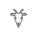 Goat head line icon, outline vector sign