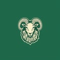 Vintage Ram Logo In Green Color