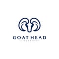 Goat Head logo template, Creative Goat logo design vector Royalty Free Stock Photo