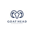 Goat Head logo template, Creative Goat logo design vector Royalty Free Stock Photo