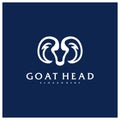 Goat Head logo template, Creative Goat logo design vector Royalty Free Stock Photo