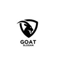 Goat head shield black mountain silhouette logo icon designs vector Royalty Free Stock Photo