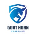 Goat head shield logo design Royalty Free Stock Photo